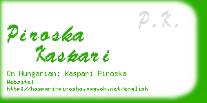 piroska kaspari business card